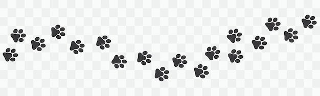 Vektor pfoten-vektor-fußweg drucken katze oder hund fußweg muster tierspuren