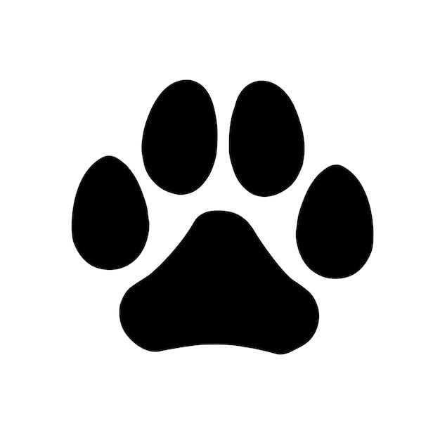 Vektor pfotenabdruck-symbol spur von tieren pfotenabdruck von katze, hund, nerz, löwe, tiger, bär, vektor