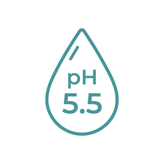 PH 5,5 ph-Symbol, neutrale Balance Haut PH-Balance-Symbol isoliert auf Weiß