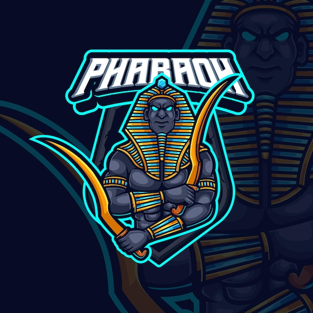 Pharao-maskottchen-esport-gaming-logo-design