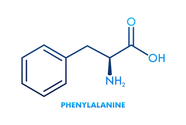 PHENYLALANIN-Formel PHENYLALANIN-Molekülstruktur Vektorillustration