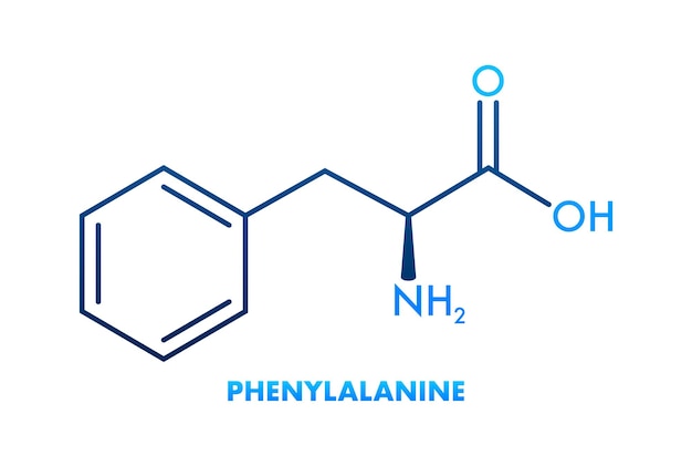 Vektor phenylalanin-formel phenylalanin-molekülstruktur vektorillustration