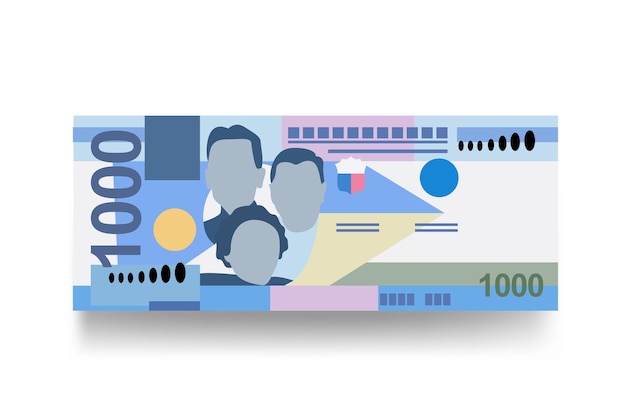 Vektor philippine peso vector illustration philippinen-geldsatz bündeln banknoten papiergeld 1000 php