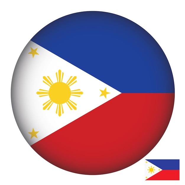 Philippinen-flagge in runder form