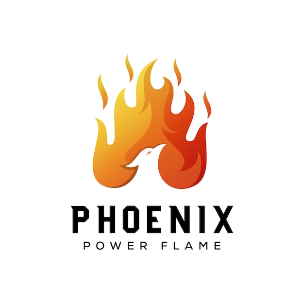 Phoenix energie flamme logo design-vorlage