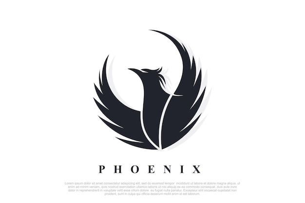 Phoenix-logo-design einzigartiges konzept premium-vektor