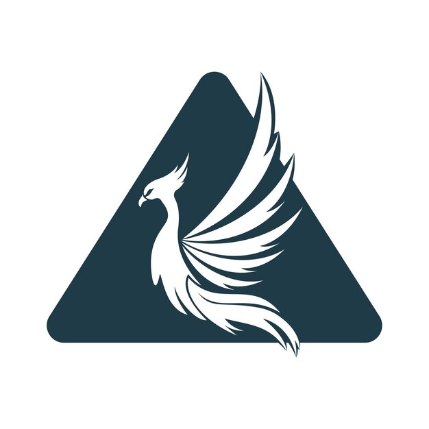 Phoenix logo fliegender vogel abstrakte designvektorvorlage