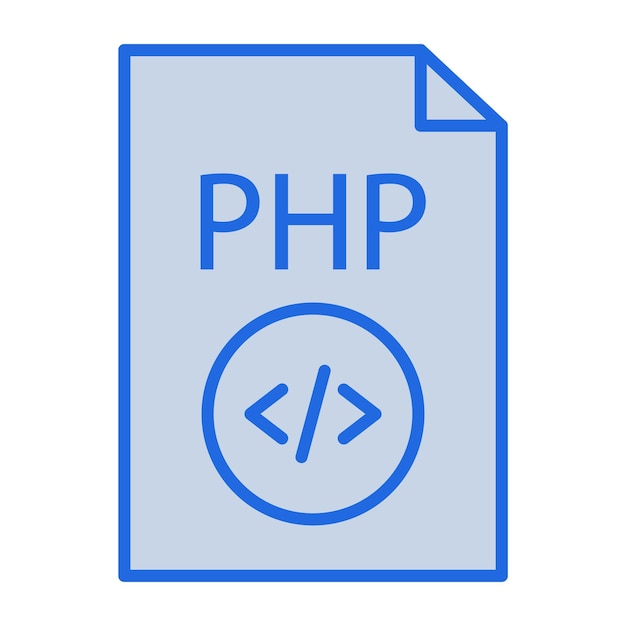 Vektor php-datei mit blauem ton