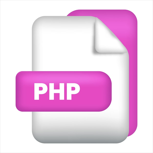 PHP-Dateiformat-Symbol PHP-Dateiformat 3D-Render-Symbol PHP-Dateiformat Dokumentfarb-Symbol-Vektor
