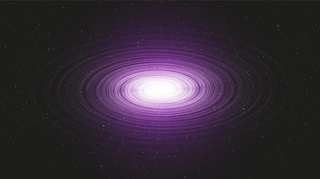 Physik-Spirale Schwarzes Loch auf Galaxy-Hintergrund mit Milchstraßen-Spirale, Universum und Sternenkonzept, Vektor