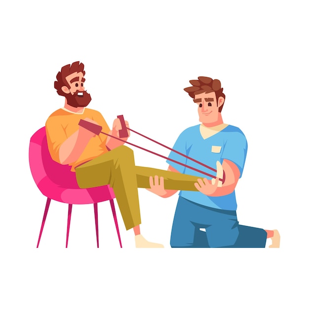 Physiotherapiesitzung mit Widerstandsband