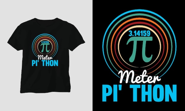 Vektor pi day spezielles typografie-t-shirt-design-vorlagendesign mit pi, mathematik usw.