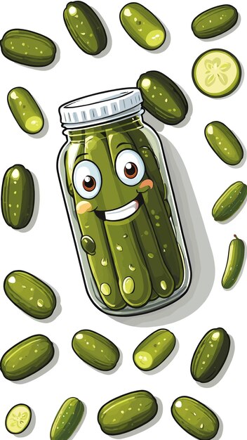 Vektor pickle-food-zeichnung cartoon-kunstwerk-vektor