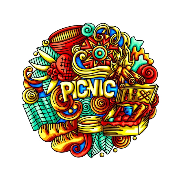 Picknick-ferien-spiel-wochenend-kunst-doodle