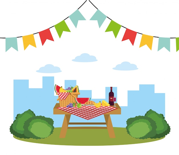 Vektor picknick im park