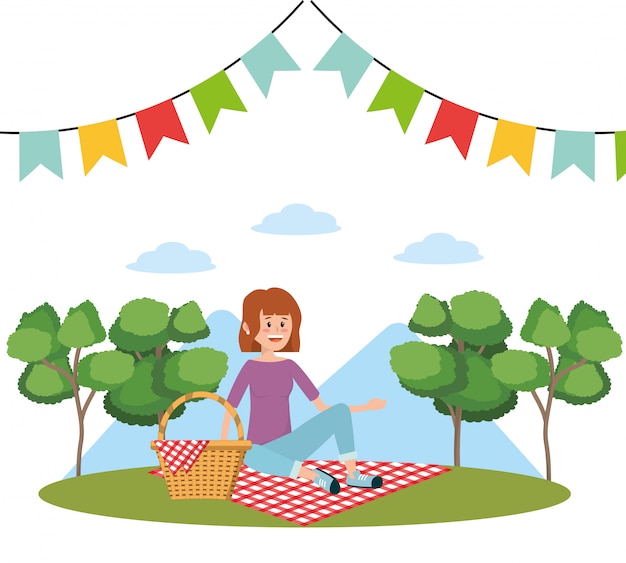 Vektor picknick im park