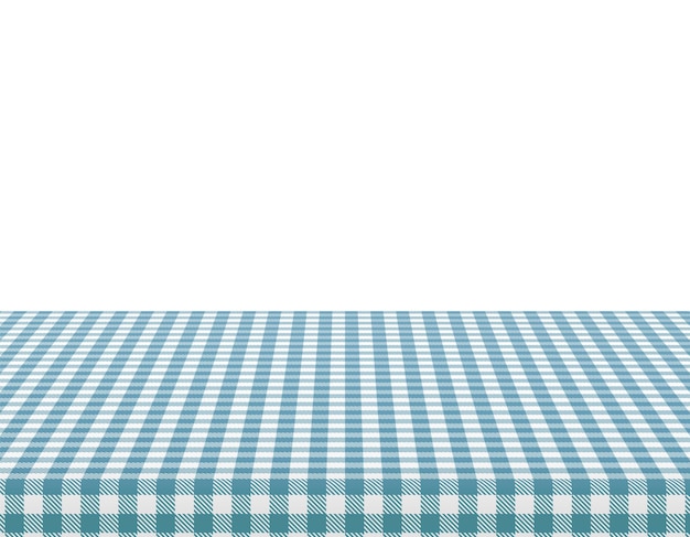 Picknick-tischdecke retro weiß blaue stoffquadrate textur schreibtischleinwand oder musterdecke saubere oberfläche mit textilvorlage für anzeige restaurant café menü vektorbanner