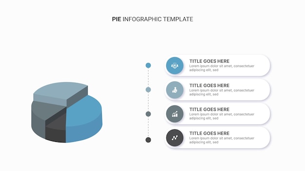 Vektor pie chart infographic template design mit 4 scheiben