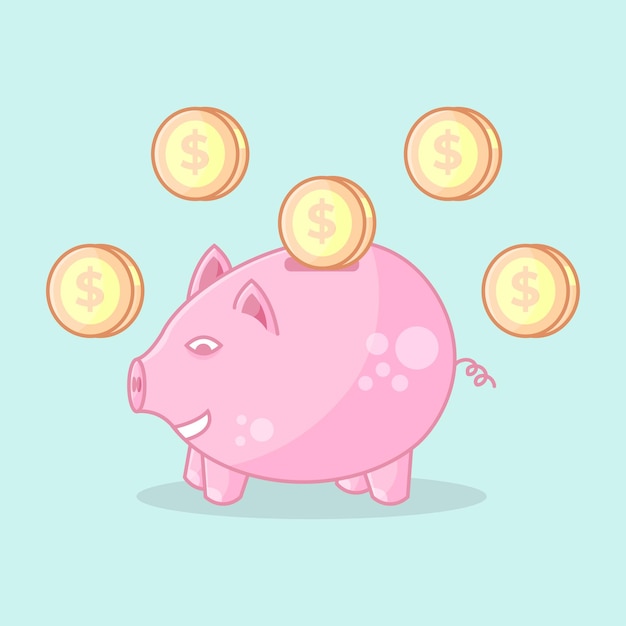 Piggy bank zum sparen von geld illustration