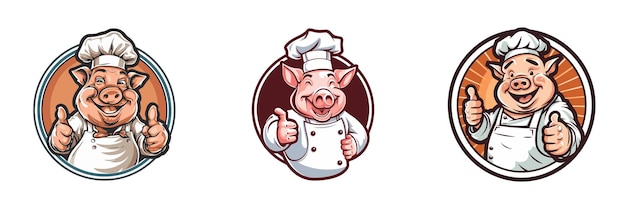 Piggy Chef-Logo Vektorillustration