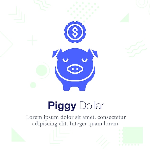 Piggy, dollar, sparen sie geld-vektor-symbol-illustration