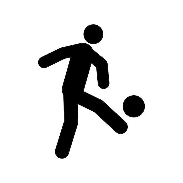 Piktogramm-Symbol einer Person, die einen Ball spielt, Vektorgrafik-Design