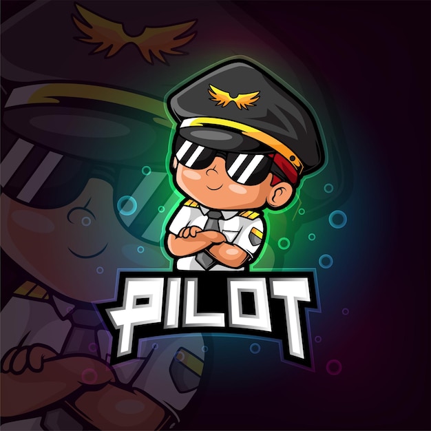 Pilot esport maskottchen logo design