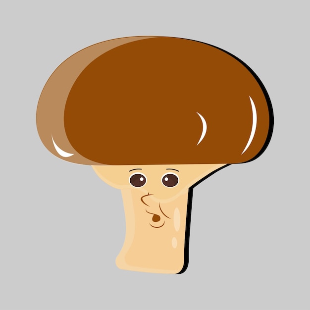 Pilz-cartoonfigur in verschiedenen gesten set-illustration pilz-maskottchen
