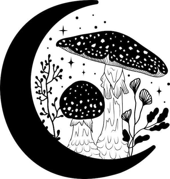 Pilz Mystische Pilz-Logo-Vektorillustration