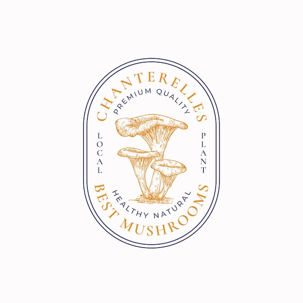 Pilze abstraktes Rahmenzeichensymbol oder Logoschablone