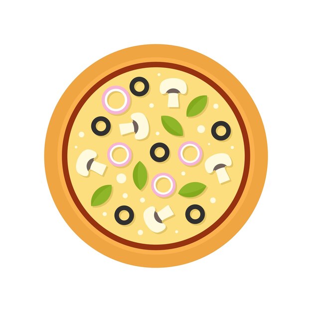 Pilzpizza-symbol flache illustration des pilzpizza-vektorsymbols für webdesign