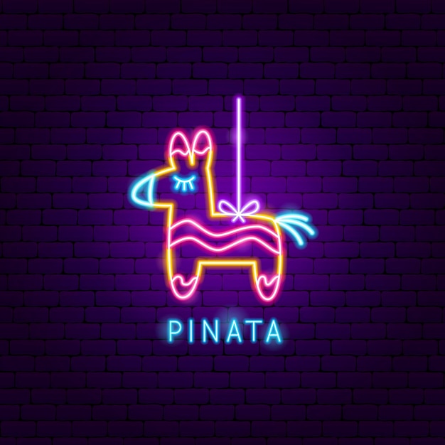 Piñata-neon-label