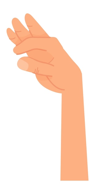 Vektor pinch-geste. greifende hand im cartoon-stil