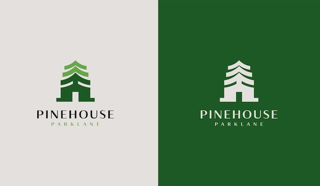 Pine house pine home pine tree logo universelles kreatives premium-symbol vektorzeichen-symbol-logo-vorlage vektorillustration