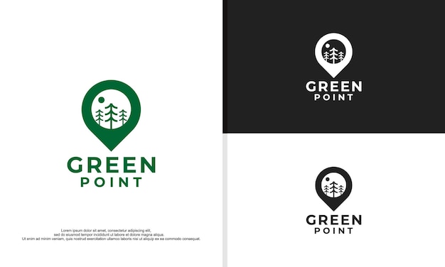 Pine point grüne tanne hemlock fichte nadelbaum zeder koniferen zypresse lärche pinus baum wald vintage retro hipster line art logo design