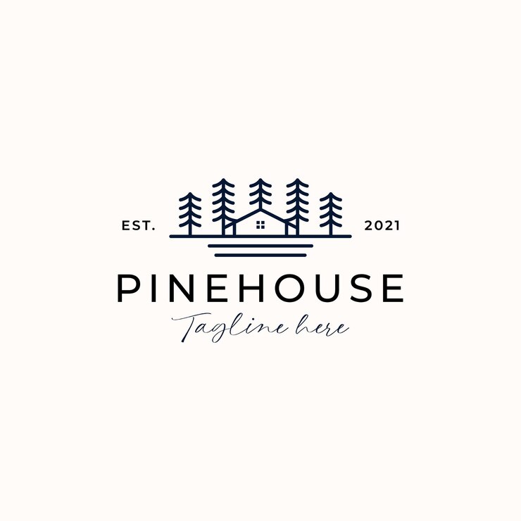 Pine Tree House Logo Vorlage