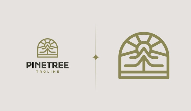 Pine tree logo template universelles kreatives premium-symbol vektor-illustration kreative minimale designvorlage symbol für corporate business identity