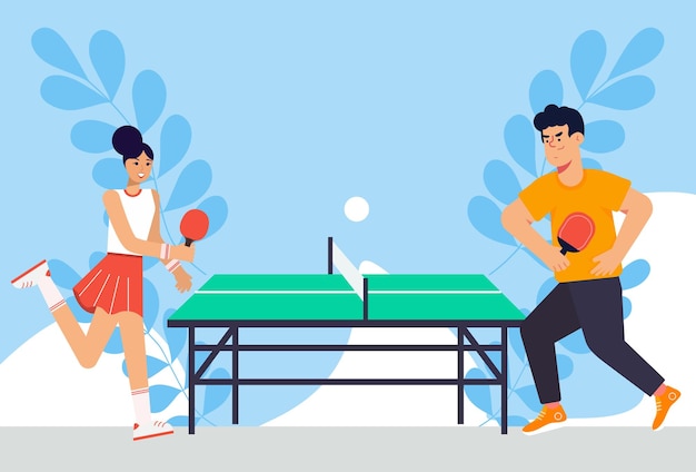 Ping-Pong-Konzept-Illustration Stilvoll und wunderschön