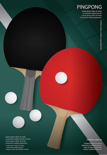 Vektor pingpong-plakat-schablone
