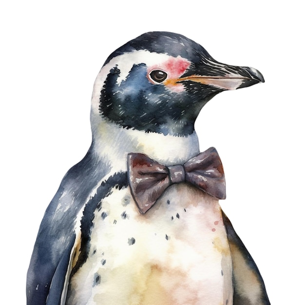 Vektor pinguin-aquarell mit kindern und allein realistischem vektor vektor-pinguinfamilie