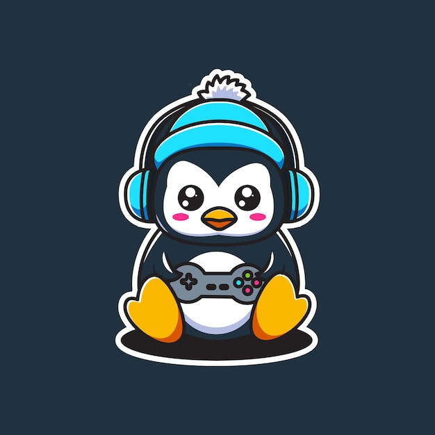 Pinguin-Baby-Gaming-Maskottchen-Logo