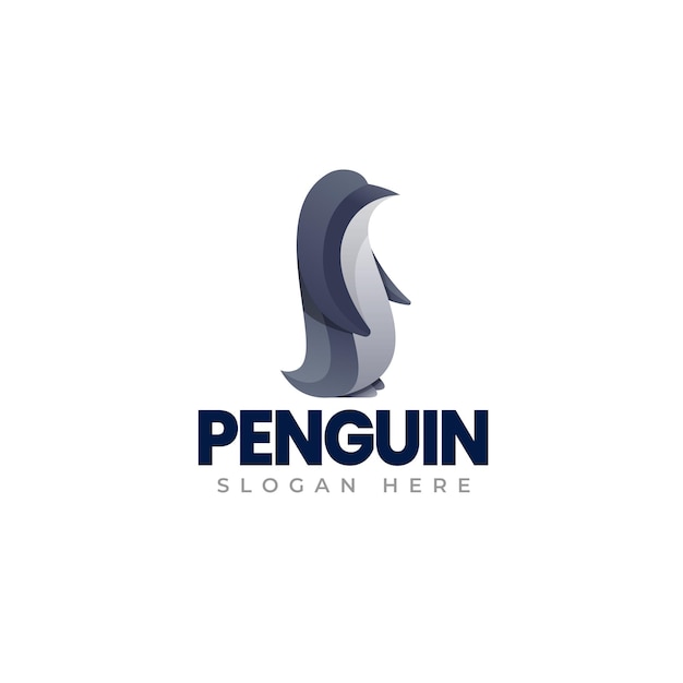 Pinguin-farbverlauf-logo-vorlage