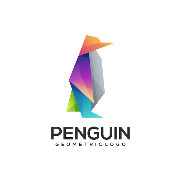 Pinguin geometrisches Logo bunt abstrakt