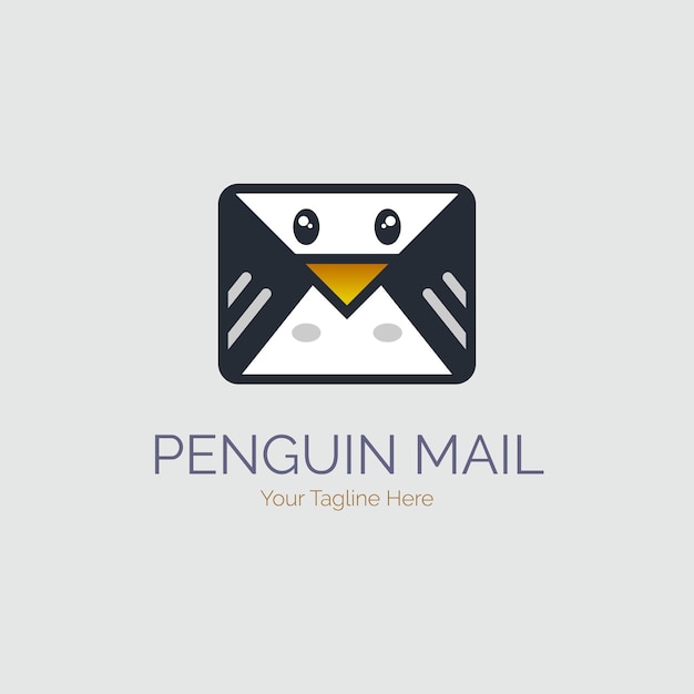 Pinguin-Mail-Umschlag-Logo-Vorlagendesign für Marke oder Unternehmen und andere