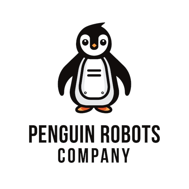 Pinguin-roboter-firmenlogo-schablone