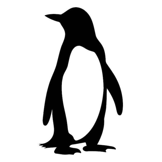 Pinguin stehende Silhouette Vektorillustration