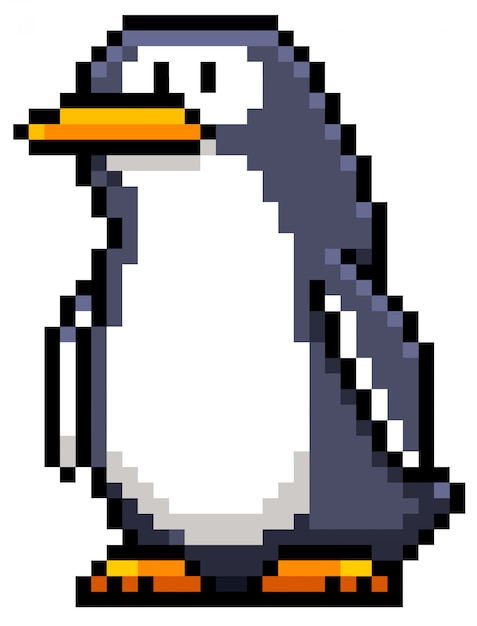 Pinguinkarikatur-pixel-design