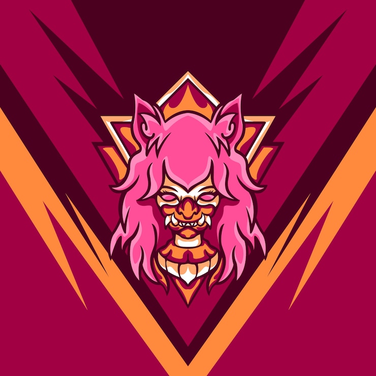Vektor pink devil player für spielemaskottchen