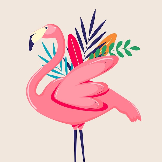 Vektor pink flamingo