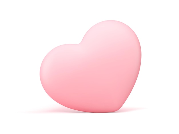 Pink Love Heart 3D-Symbol Elegantes Ehepaar verliebt Abzeichen realistische Vektorillustration